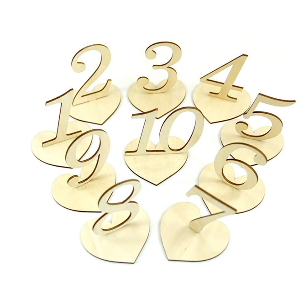 Nomija Wooden Table Numbers 1-10 with Holder Base - Elegant Wedding Table Numbers for Reception, Party & Event Decorations - Perfect for Wedding Centerpieces, Anniversary Celebrations and Banquet Table Settings