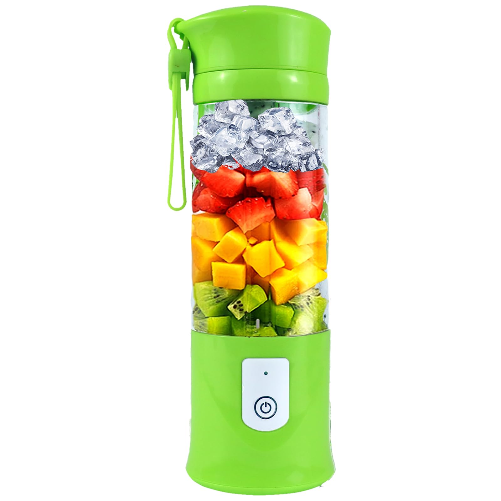 Portable USB Rechargeable Blender - 13.5Oz Mini Personal Smoothie Maker with 6 Stainless Steel Blades for Shakes, Juices & Protein Drinks | Travel, Gym, Office & Kitchen Use (Green)