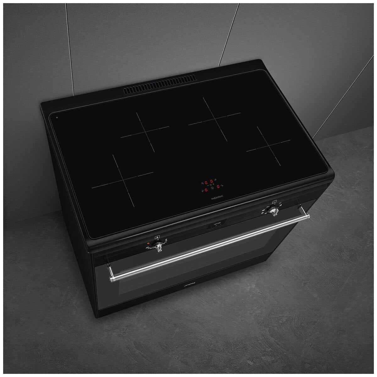 Smeg 90cm Black Induction Upright Oven and Stove Combo CX91IMBL - Premium Kitchen Appliance for Modern Homes, Perfect for Baking, Roasting & Cooking Family Meals