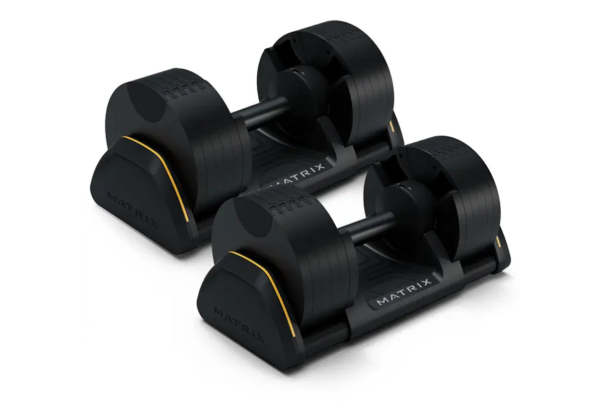 Matrix DB50 50lb Adjustable Dumbbells Set with Quick-Change Weight Plates for Home Gym, Strength Training & Full-Body Workouts - Perfect for Men & Women Fitness Enthusiasts