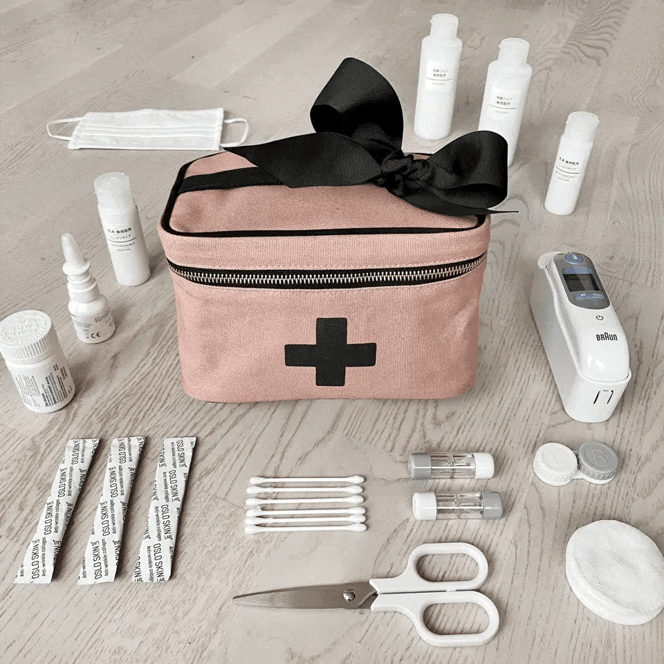 Pink/Blush First Aid Kit Storage Box - Portable Medicine Organizer for Home, Travel & Emergency Preparedness