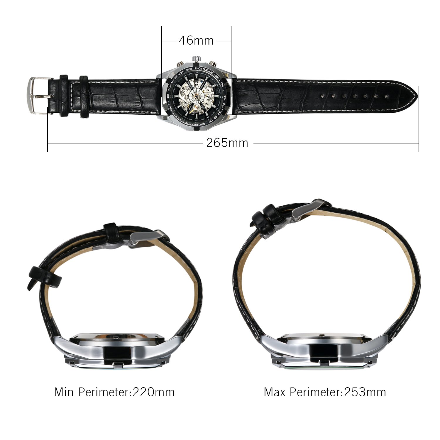 Lancardo Skeleton Dial Automatic Mechanical Men's Watch - Stainless Steel Bracelet, Round Case, Luxury Timepiece with Gift Box - Perfect for Business, Formal Events & Gifts
