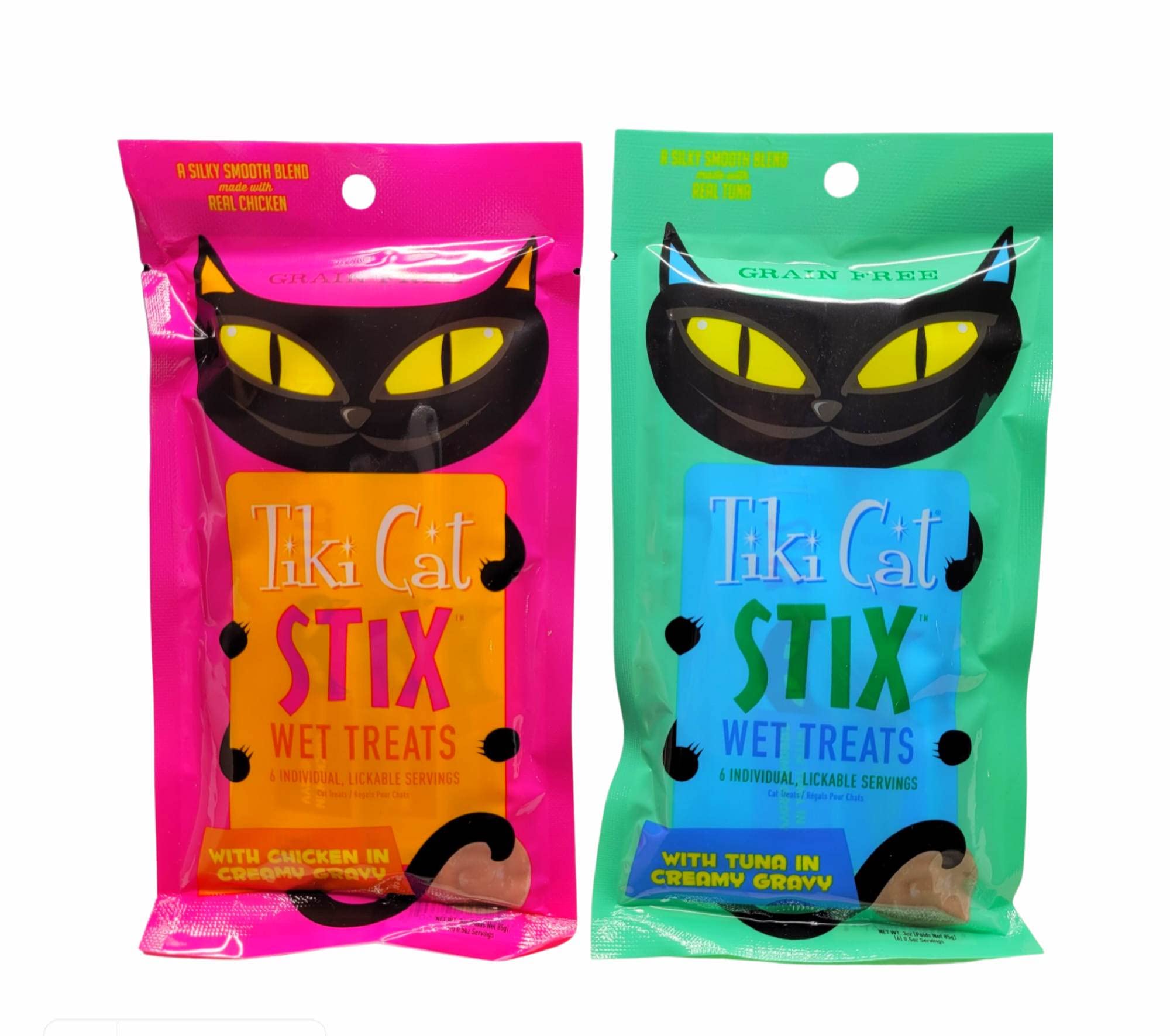 Premium Stix 6-Count Single Serve Cat Food Pouches - Tuna Mousse & Chicken Mousse (2-Pack) | Wet Cat Food for Kittens & Adult Cats | Perfect for Travel, Camping & Emergency Kits