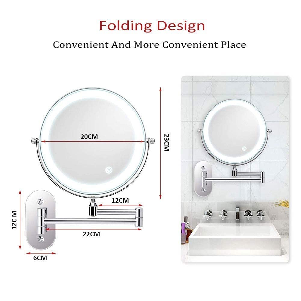 Premium Bathroom Mirror with 1X/8X Magnification - 360° Rotating Wall Mounted Shaving & Makeup Mirror for Perfect Grooming - Ideal for Home, Salon, and Hotel Bathrooms