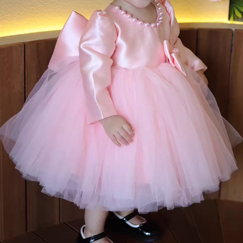Pink Baby Girl Flower Princess Wedding Dress - Elegant & Adorable for Weddings, Parties & Special Occasions