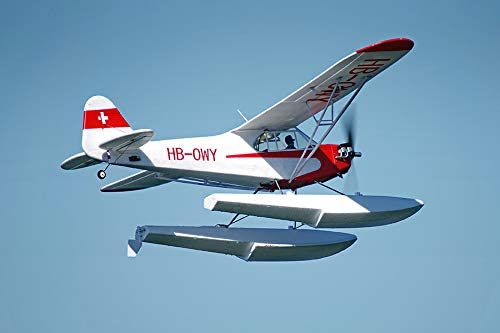 FMS RC Airplane J3 Cub V3 4-Channel Remote Control Plane with Floats - 1400mm Wingspan Water & Sea Plane for Adults (PNP - No Radio/Battery/Charger) | Outdoor Hobby Flying, Lake & Beach RC Adventures