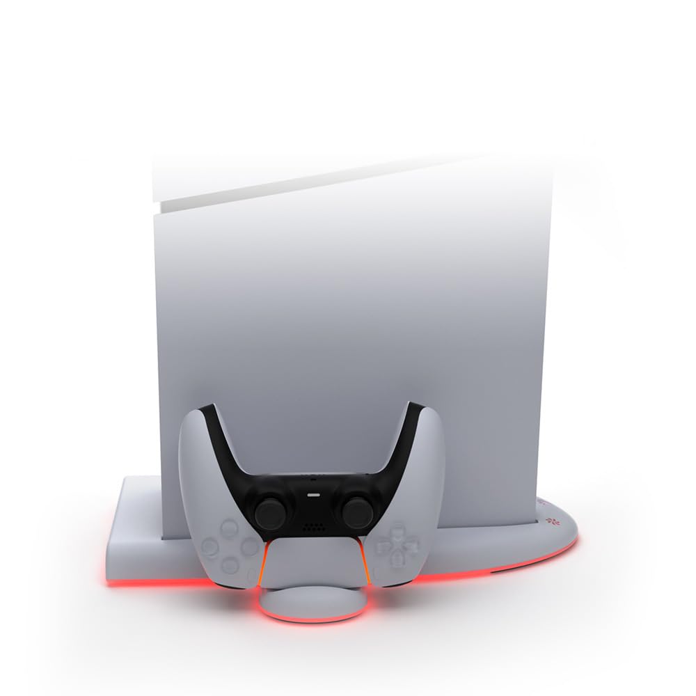 RGB Cooling Stand for PS5 Slim - Fast Charging Dock with Dual Controller Station for Gaming Setup