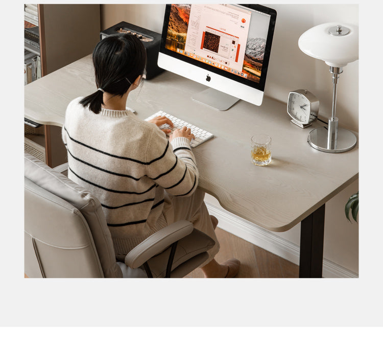 Premium Oak Solid Wood Electric Standing Desk - Adjustable Height Ergonomic Workstation for Home & Office - Perfect for Remote Work, Gaming & Study