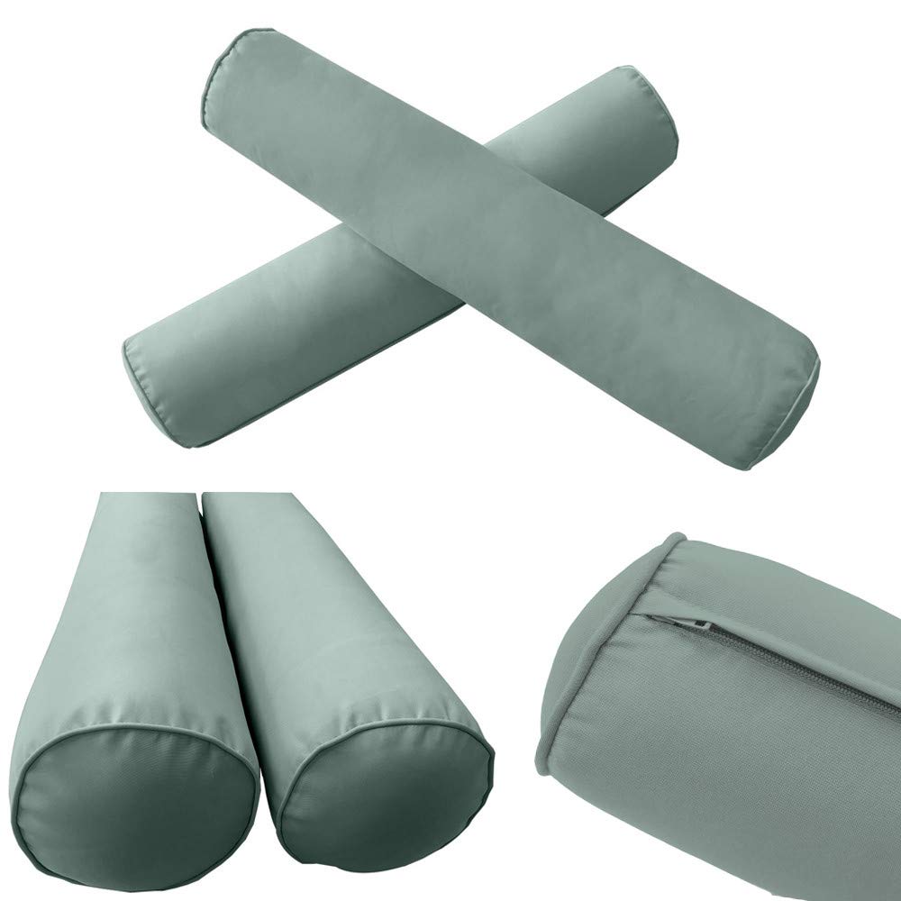 Prolinemax Outdoor Style 1 Twin-XL Piped Trim Daybed Mattress Bolster Pillow Fitted Cover - Waterproof & Breathable - Perfect for Patio, Sunroom, and Outdoor Furniture Protection