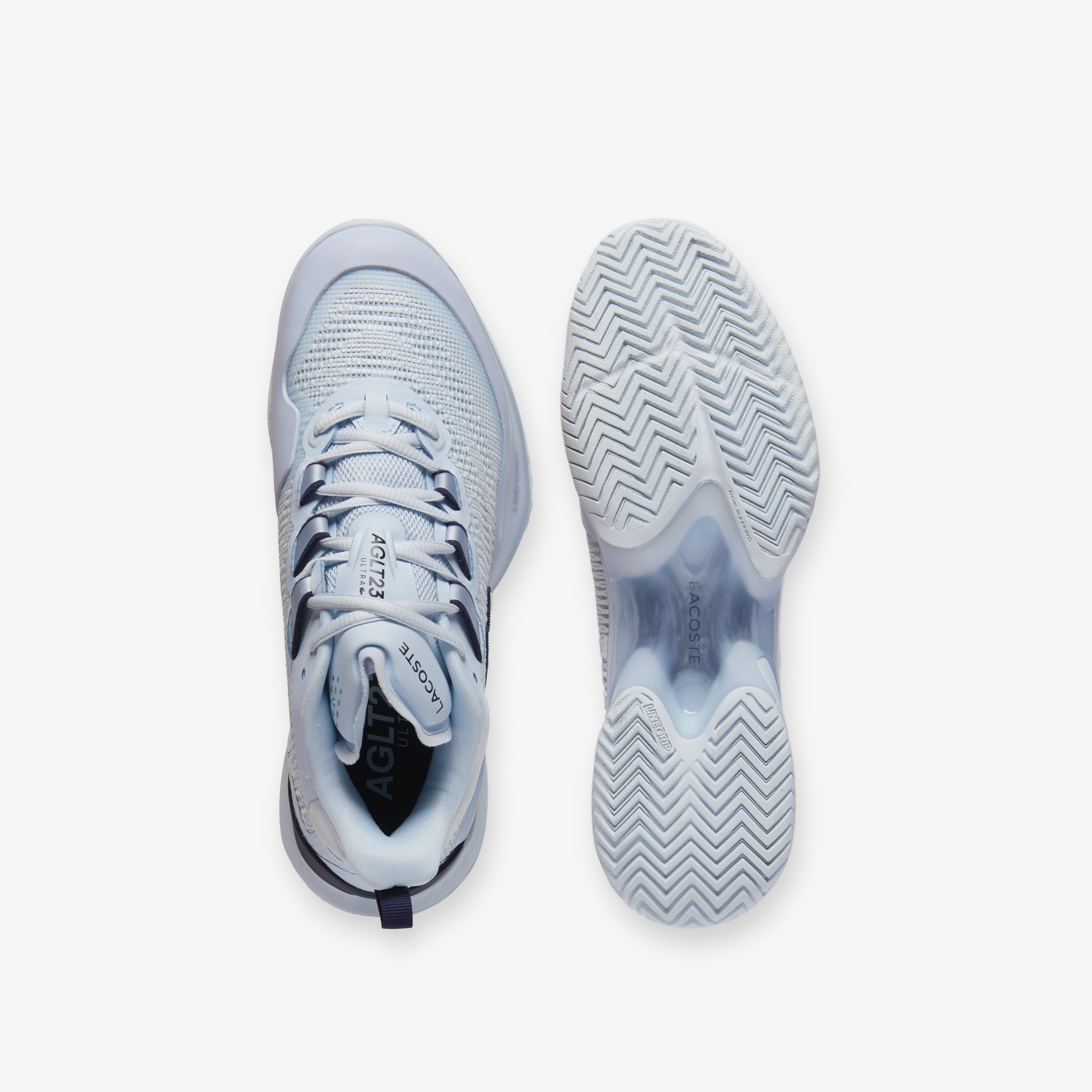 Lacoste Women's AG LT23 Ultra Tennis Shoes - Light Blue/Navy - Lightweight Comfort for Casual Wear & Sports Activities