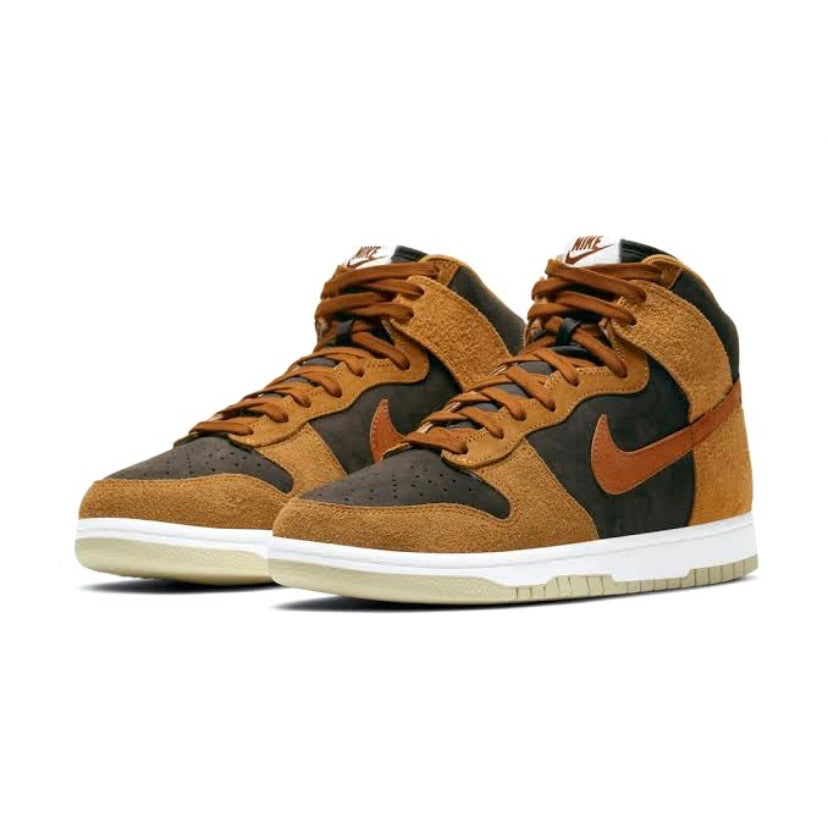 Nike Dunk Hi Retro Premium Sneakers in Velvet Brown & Dark Russet - Vintage Basketball Shoes for Men & Women | Perfect for Streetwear, Casual Outfits & Sneaker Collectors