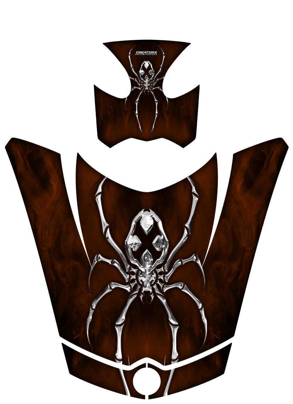 Can-Am BRP Spyder RS GS Graphics Kit - Hood Decals & Stickers for SpiderX XL in Brown | Custom Motorcycle Vinyl Wrap for Road Trips & Adventure Riding