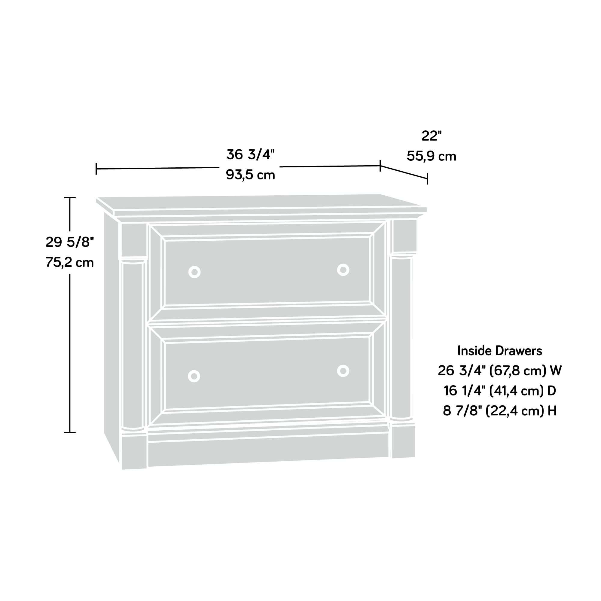 Sauder Palladia 2-Drawer Lateral File Cabinet for Home Office - Hanging File Organizer with Interlocking Drawers in Wind Oak Finish - Perfect for Document Storage & Office Organization