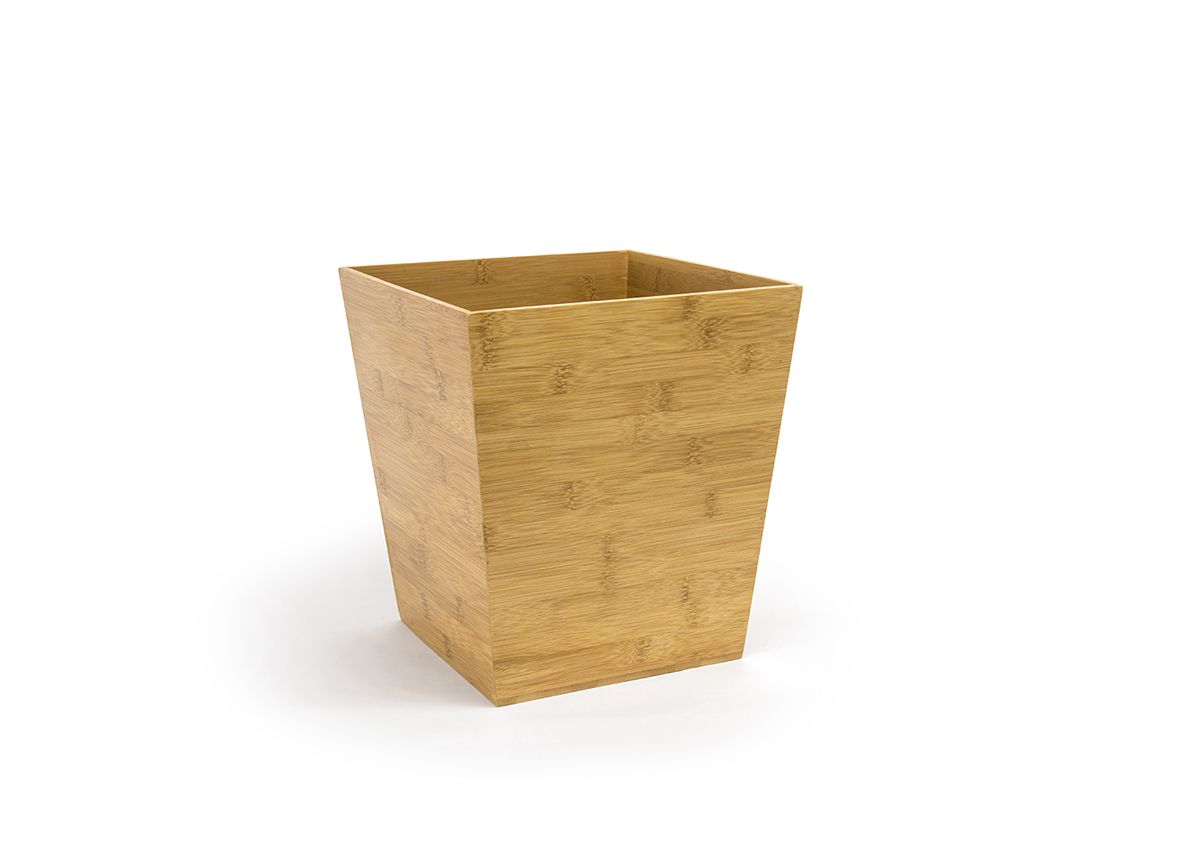 Eco-Friendly Bamboo Flare Waste Basket - 14 Quart (4-Pack) for Home, Office & Bathroom Trash Can - Sustainable & Stylish Waste Bin for Kitchen, Bedroom & Dorm Room