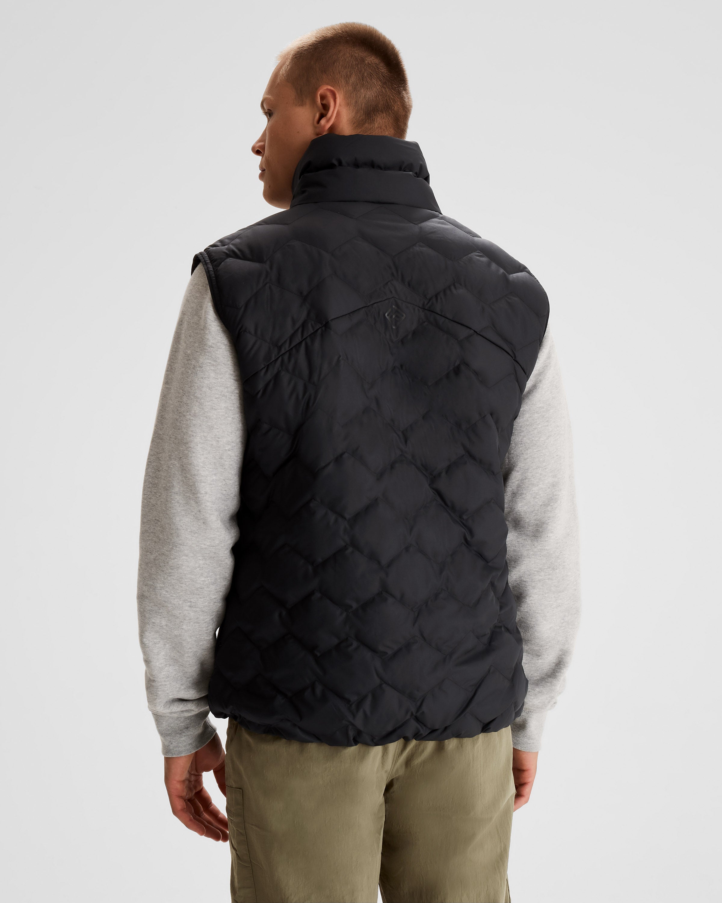 Men's Lightweight Down Vest - Black Stingray Color for Outdoor Activities & Casual Wear