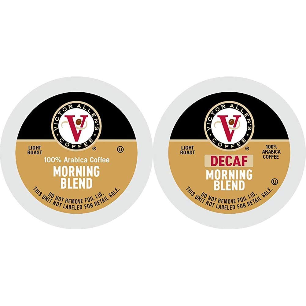 Victor Allen's Morning Blend & Decaf Coffee Pods for Keurig Brewers | Single-Serve K-Cup Compatible | Perfect for Home, Office & Breakfast