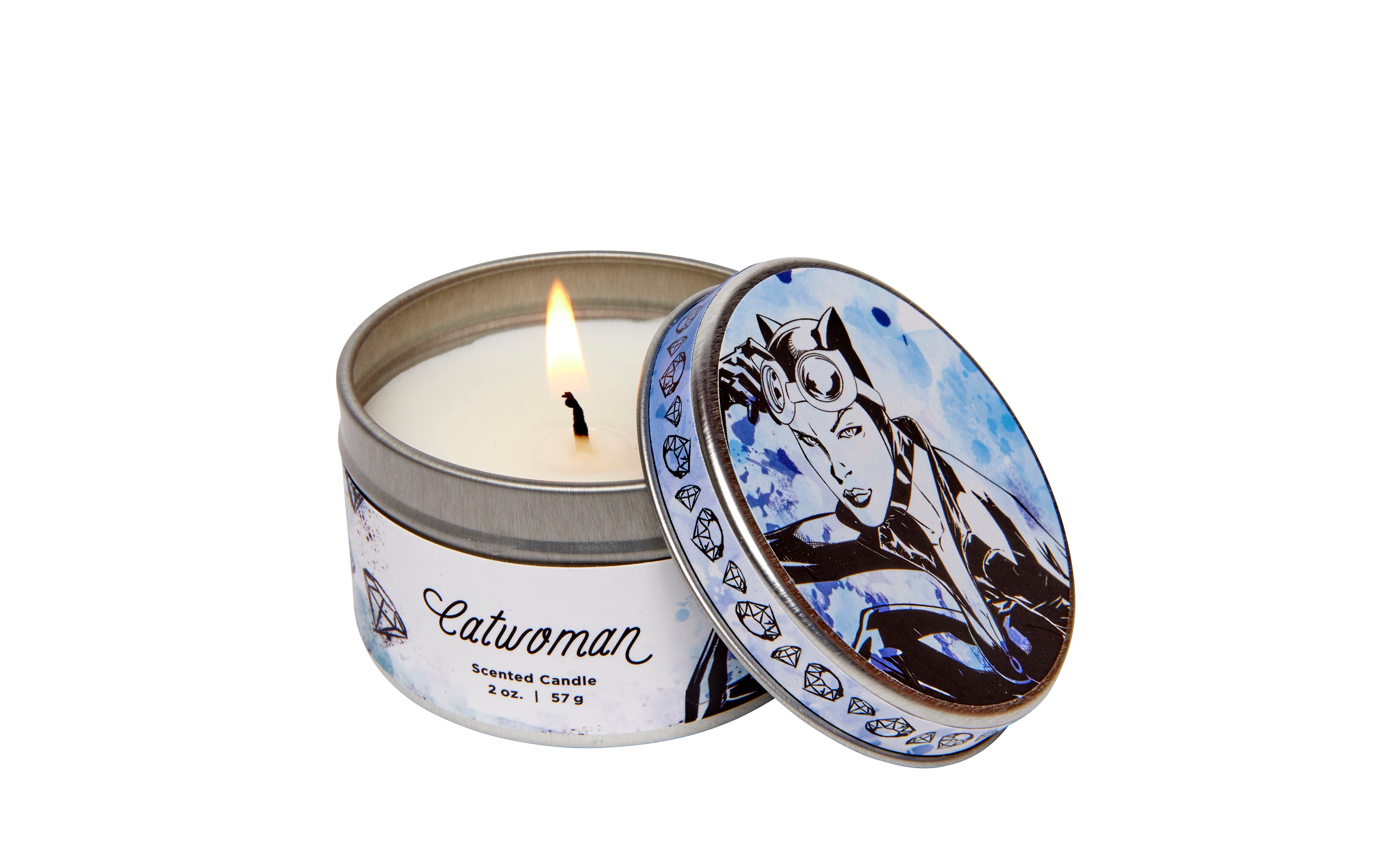 DC Comics Catwoman Scented Candle 2 oz - Superhero Themed Aromatherapy Gift for Fans, Home Decor & Relaxation - Perfect for Bedroom, Bathroom & Geeky Gifts