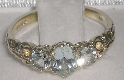 925 Sterling Silver Genuine Aquamarine Women's Anniversary Ring - Size 8 | Elegant Gift for Wife, Girlfriend, Mother's Day, Birthday & Special Occasions