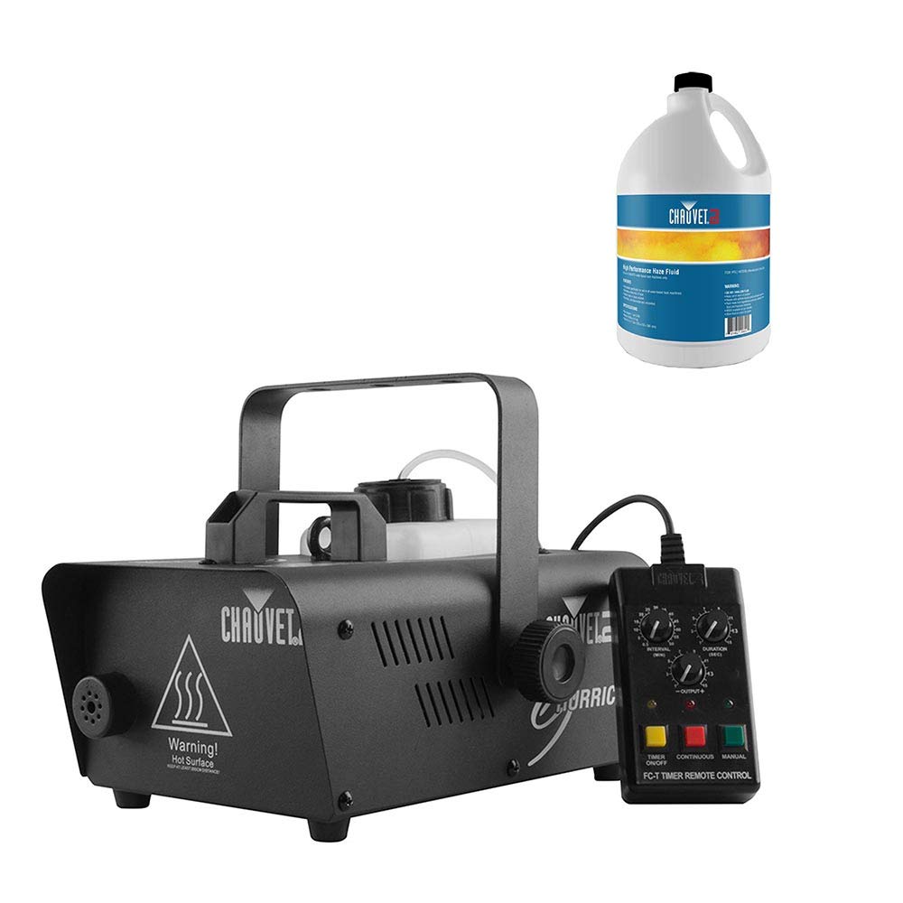 Chauvet DJ Hurricane 1200 1.0L Professional Fog Machine with 1 Gallon Fog Fluid - Perfect for Stage Performances, Halloween Parties & Special Effects