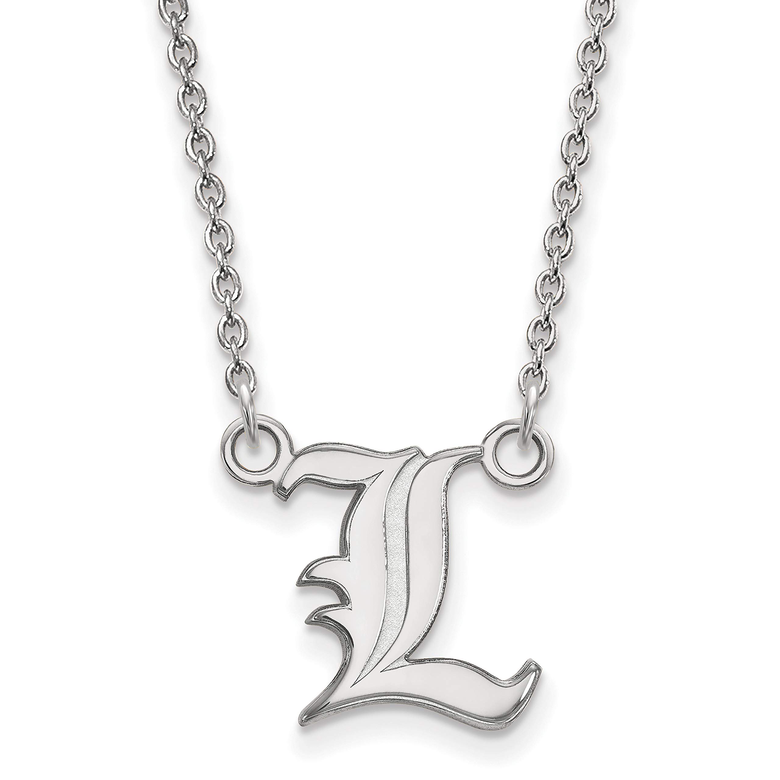 Louisville Cardinals Sterling Silver Letter Logo Pendant Necklace - Perfect for Game Day, School Pride & Gifts for Fans