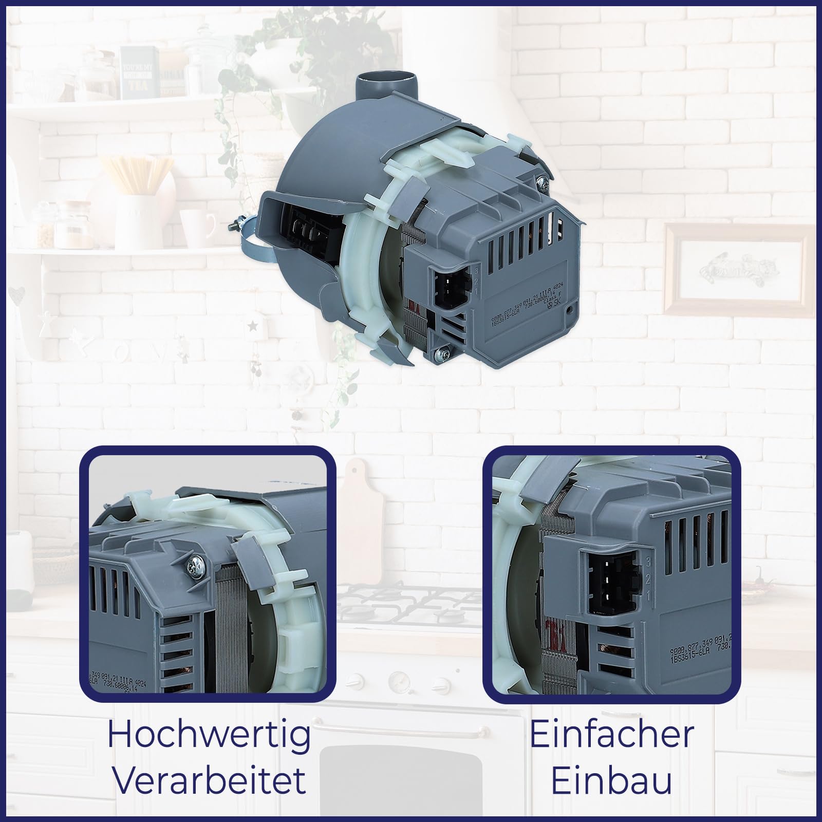 Premium LUTH Professional Heating Pump & Circulation Pump - Compatible with Bosch, Siemens, Neff, Balay, Küppersbusch Dishwashers - Replacement Part #00651956, 651956, 437844 - Perfect for Dishwasher Repair & Maintenance