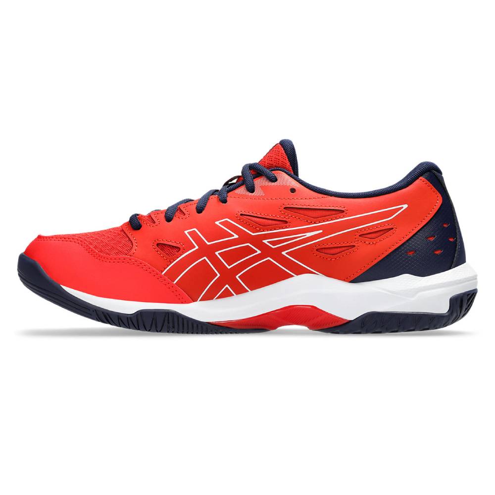 ASICS Gel Rocket 11 Men's Volleyball Shoes - Lightweight Indoor Court Shoes for Badminton, Squash & Tennis - Non-Marking Rubber Sole (Fiery Red/Peacoat) - Perfect for Gym, Sports & Casual Wear