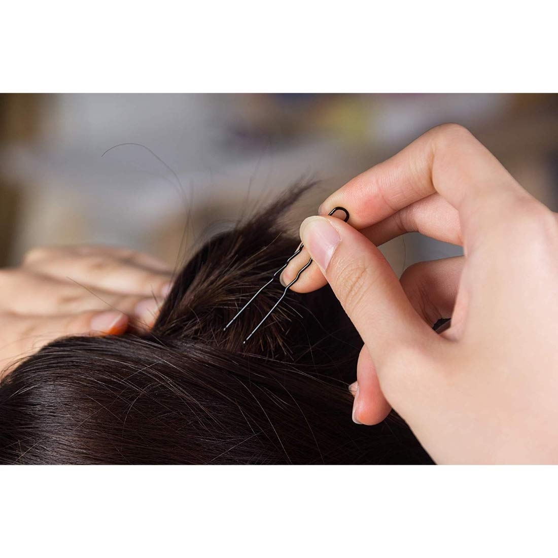 MANODHRUVA® 200 Pcs U-Shaped Bobby Pins for Women - Black Metal Hair Clips (6.5cm) - Secure Updo, Bun & Braid Hairstyles - Perfect for Weddings, Parties & Daily Use