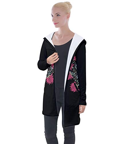PattyCandy Women's Longline Cardigan Sweater - Cozy Hooded Pocket Jacket for Fall & Winter | Galaxy Space Print | Perfect for Layering, Office Wear & Casual Outfits