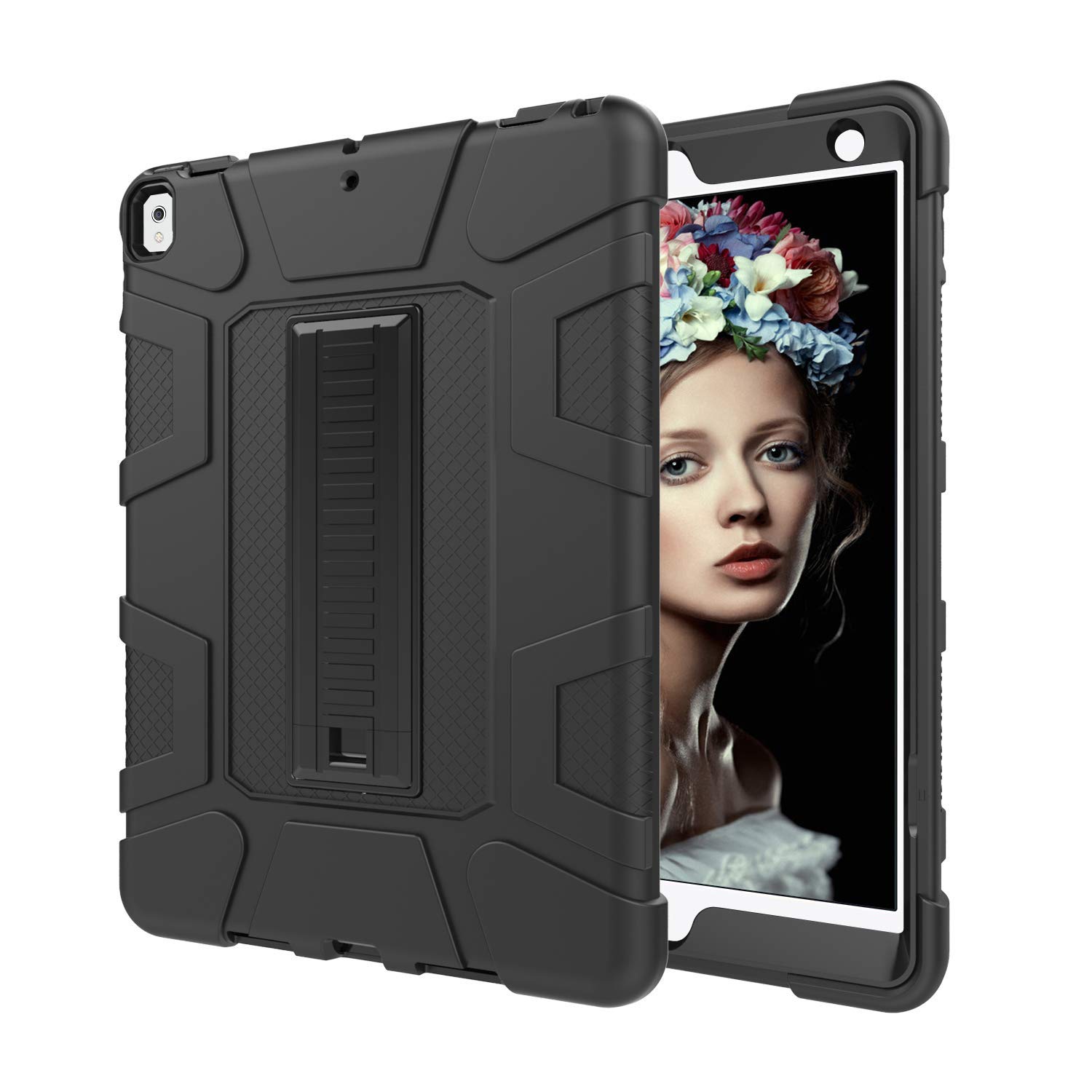 Yoomer Heavy Duty Shockproof Case for iPad Air 3 (10.5-inch 2019) & iPad Pro 10.5 - 3-Layer Rugged Hybrid Bumper Armor Defender Cover with Kickstand | Perfect for Travel, Outdoor Activities & Daily Protection
