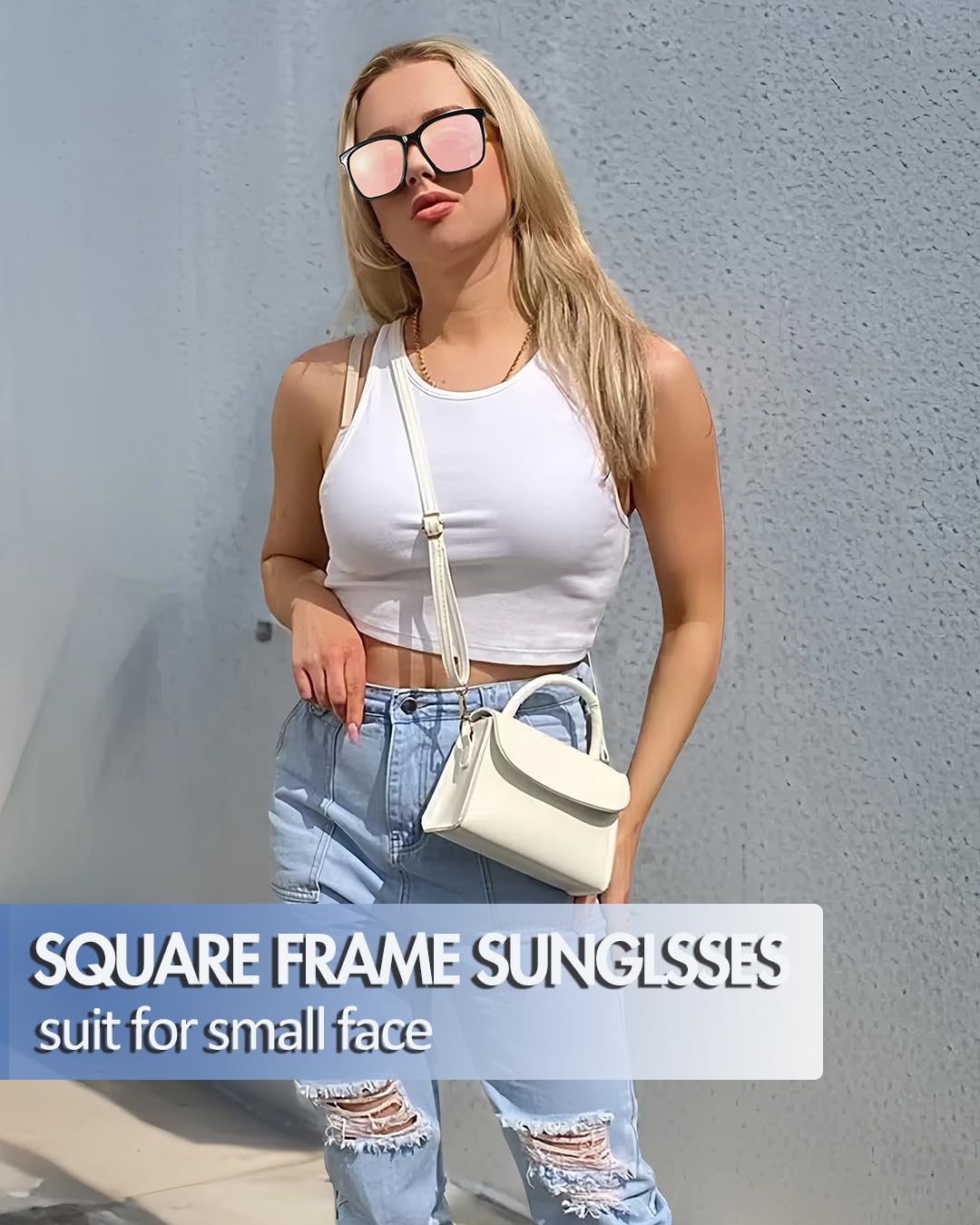 SIPHEW Oversized Square Sunglasses for Women - Lightweight Fashion Sunglasses with 100% UV400 Protection & Trendy Mirrored Lenses | Perfect for Beach, Driving, and Outdoor Activities