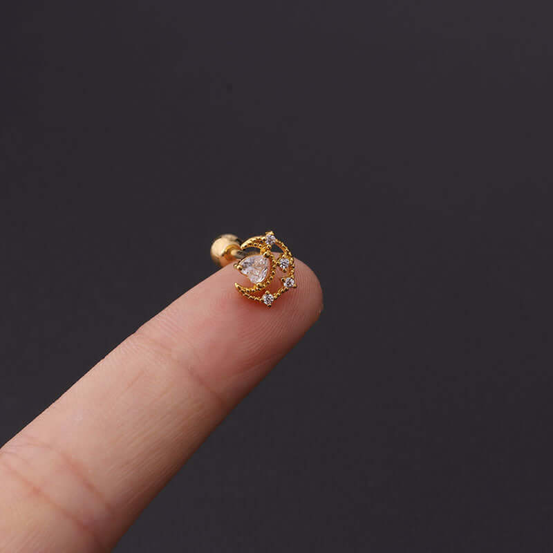 16G Bumble Bee Conch Stud Helix Piercings - Hypoallergenic Surgical Steel Earrings for Cartilage, Tragus & Helix | Perfect for Everyday Wear & Unique Style