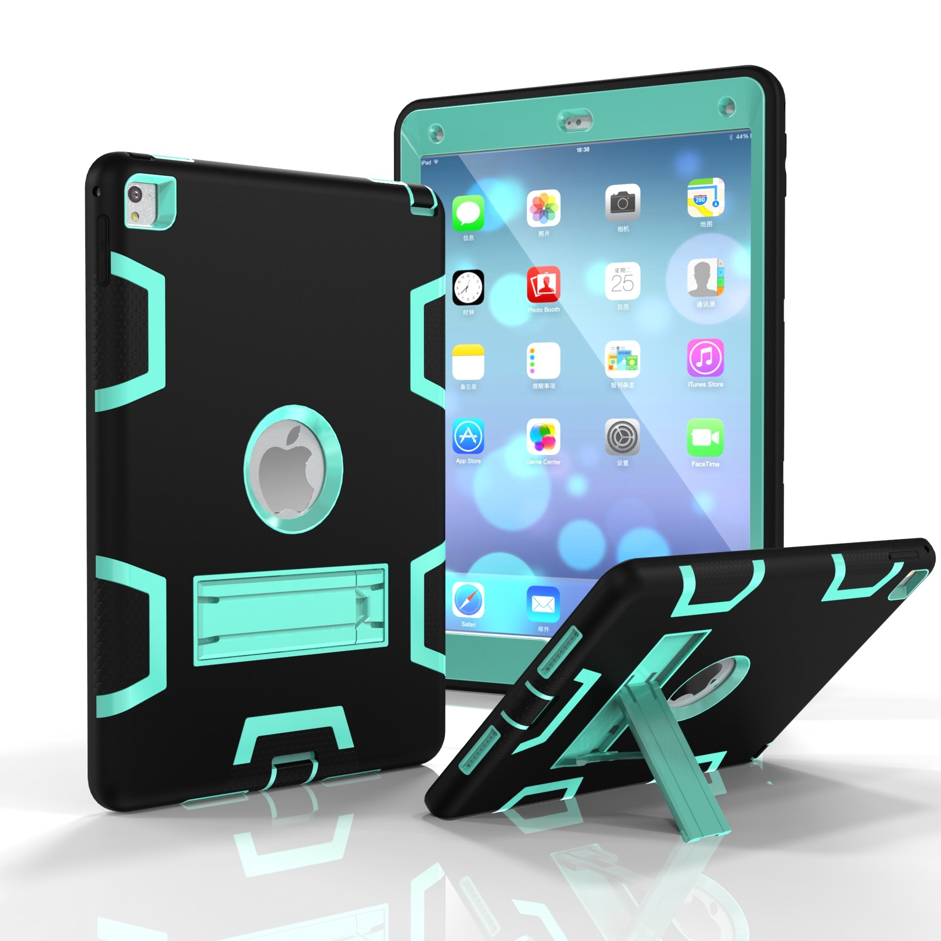 Premium Shockproof iPad Air 2 Case - Heavy Duty 3-Layer Hybrid Protective Cover with Kickstand for Apple iPad 6 (2014 Model) | Perfect for Travel, Work & Outdoor Adventures