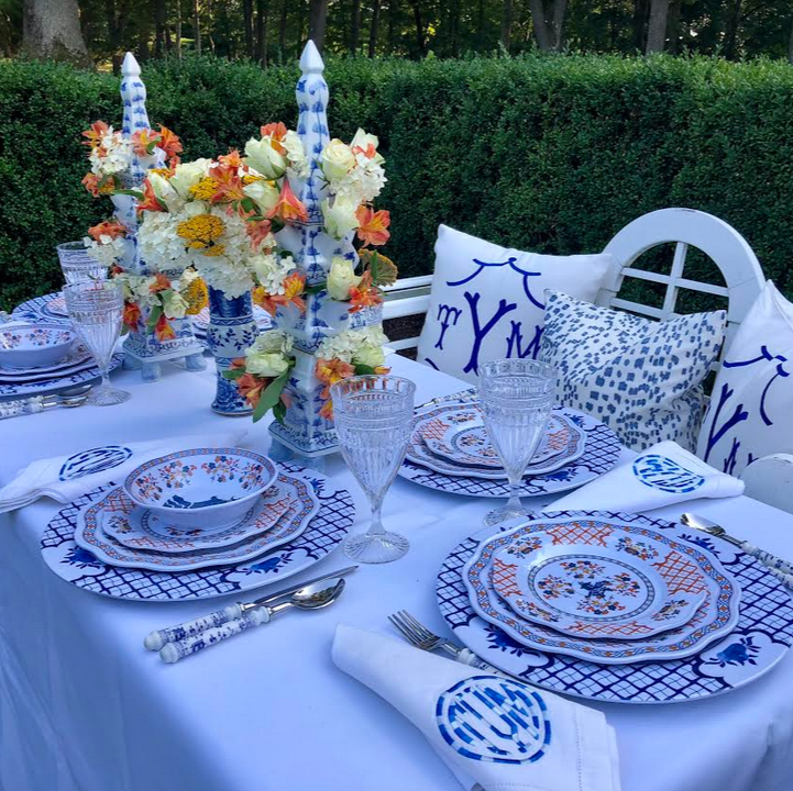 Blooming Sunset Pagoda Melamine Dinnerware Set - Durable & Stylish Tableware for Outdoor Dining, Picnics, and Everyday Use