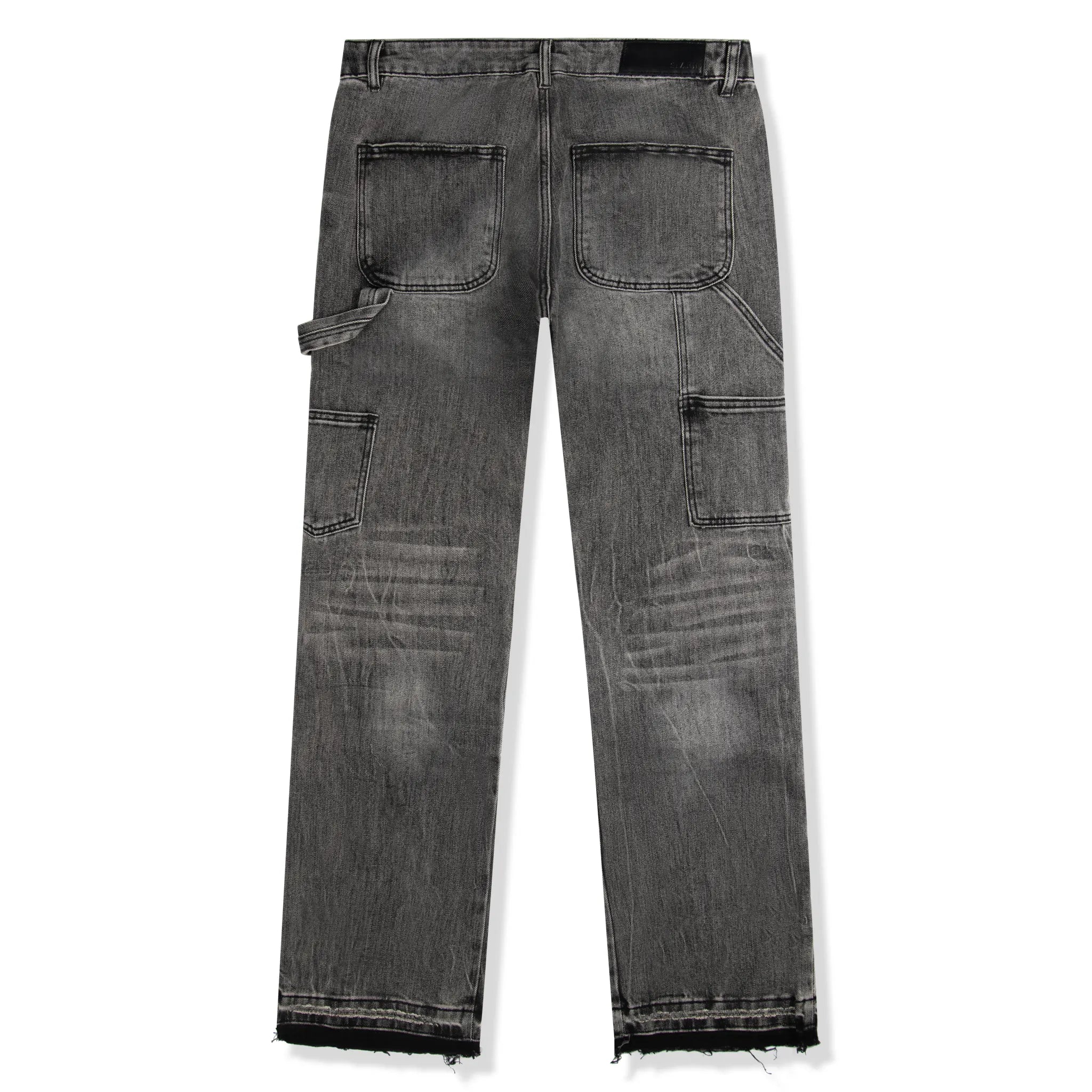 SIARR Men's Carpenter Jeans - Dark Grey Work Pants with Utility Pockets | Durable Denim for Construction, Woodworking & Outdoor Workwear