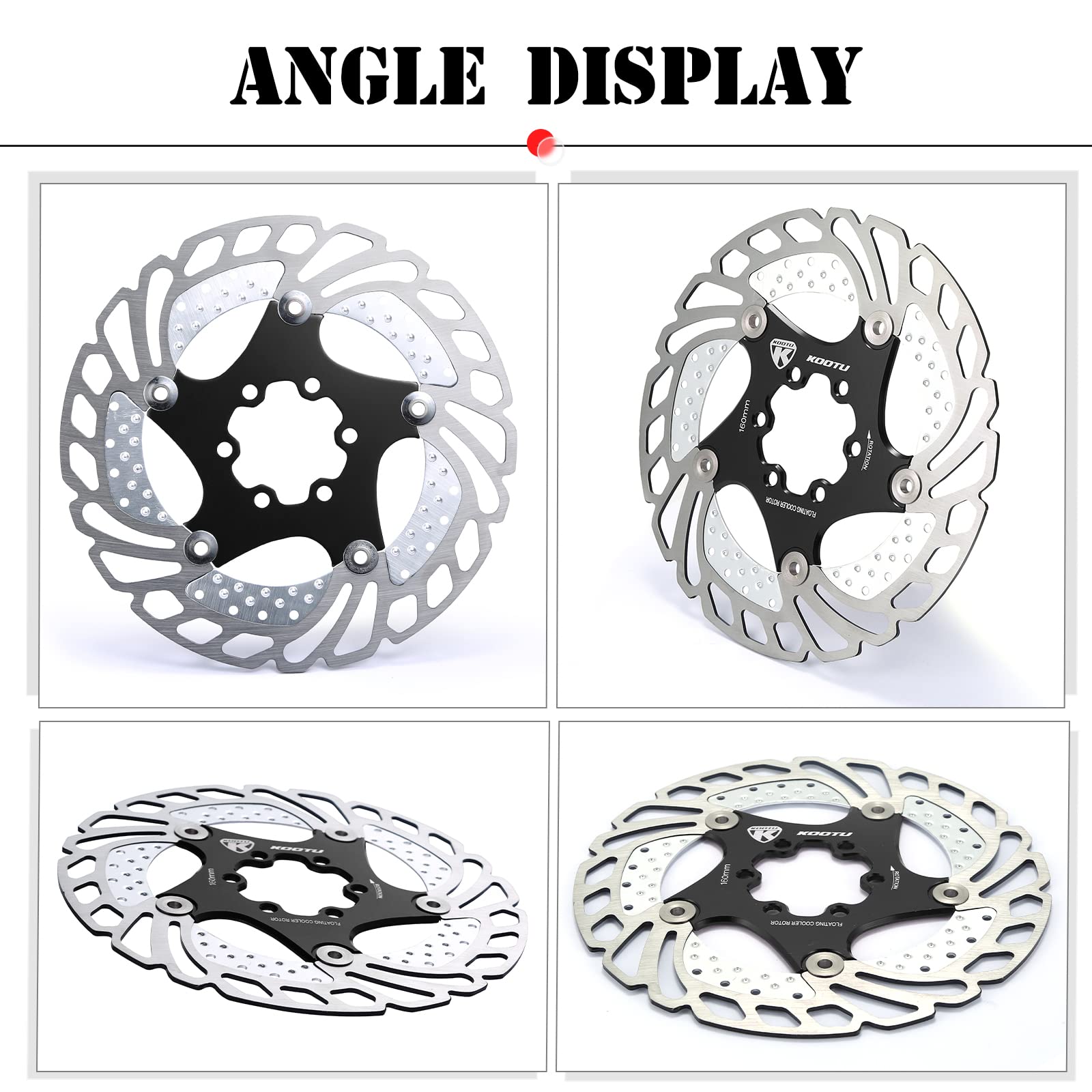 KOOTU 6-Bolt Bike Disc Brake Rotor 160-203mm - MTB, Road & BMX Cycling