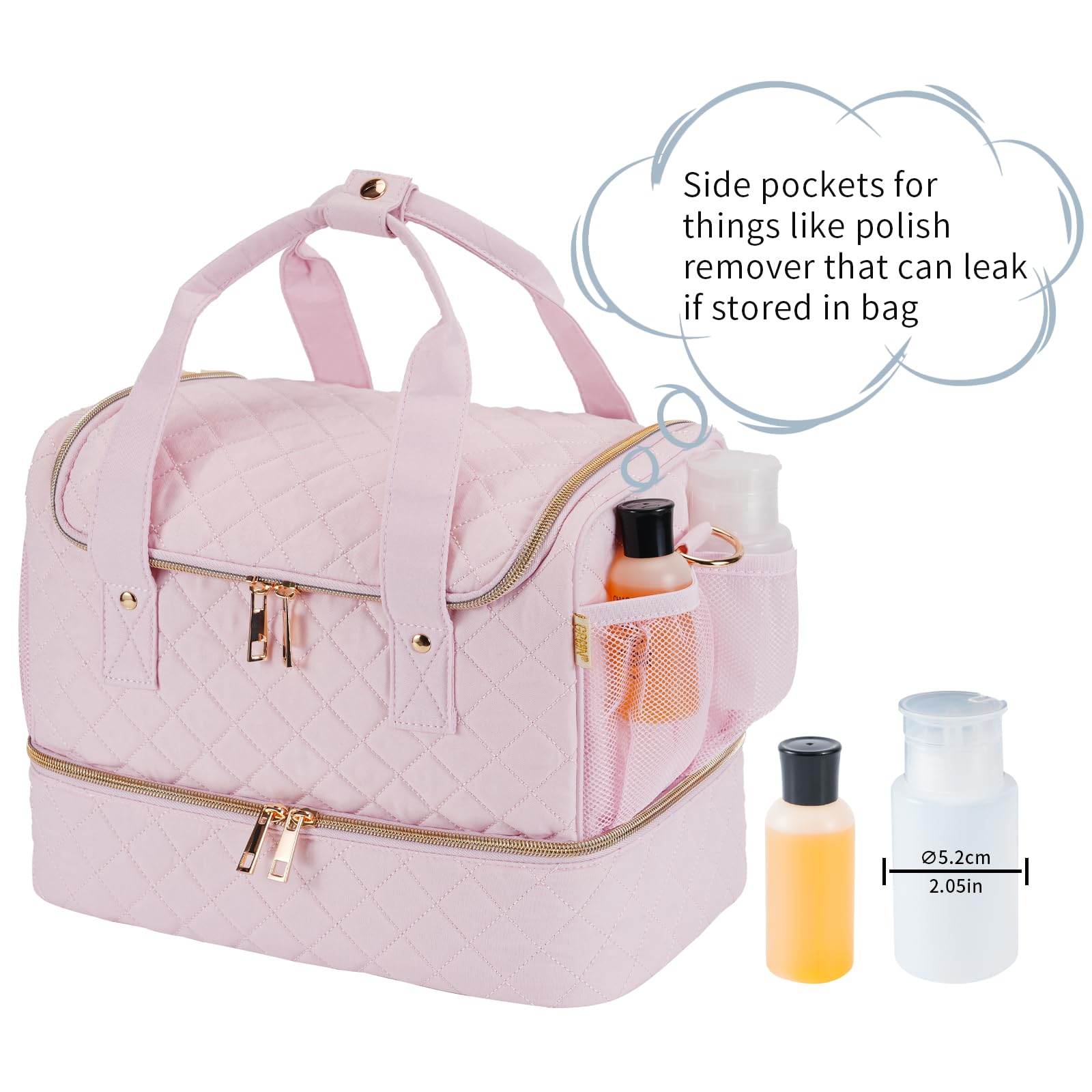Professional Nail Polish Organizer Case - Portable Storage Bag Holds 50 Bottles & Nail Lamp, Travel-Friendly Manicure Kit for Nail Technicians - Perfect for Salon, Home Use & On-the-Go Nail Care (Patented)