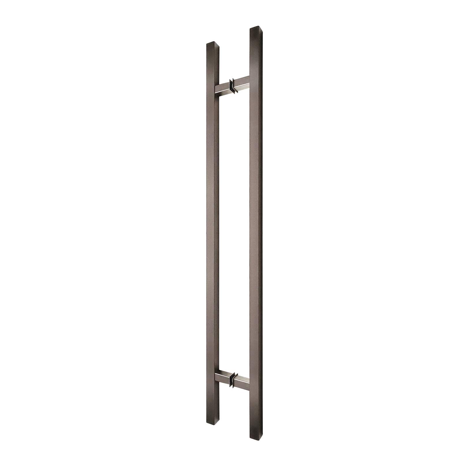 Stainless Steel Square Bar Pull Handle - 48 Inch Satin Finish Back-to-Back Mount for Sliding Barn Doors | Decorative H-Type & Ladder Style Cabinet Hardware | Perfect for Farmhouse, Industrial & Modern Home Decor