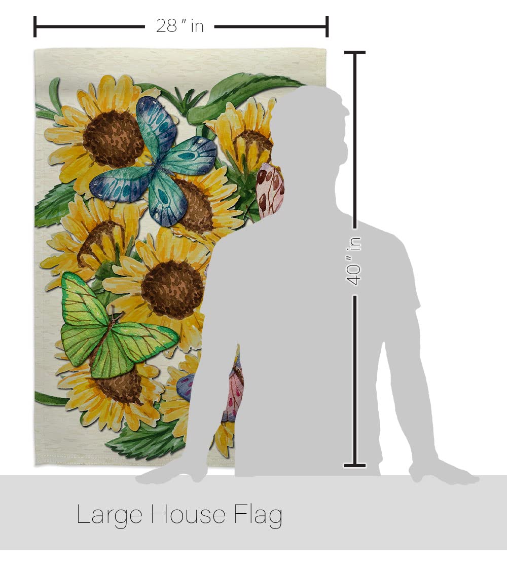 Sunflower Butterfly House Flag Set 28x40
