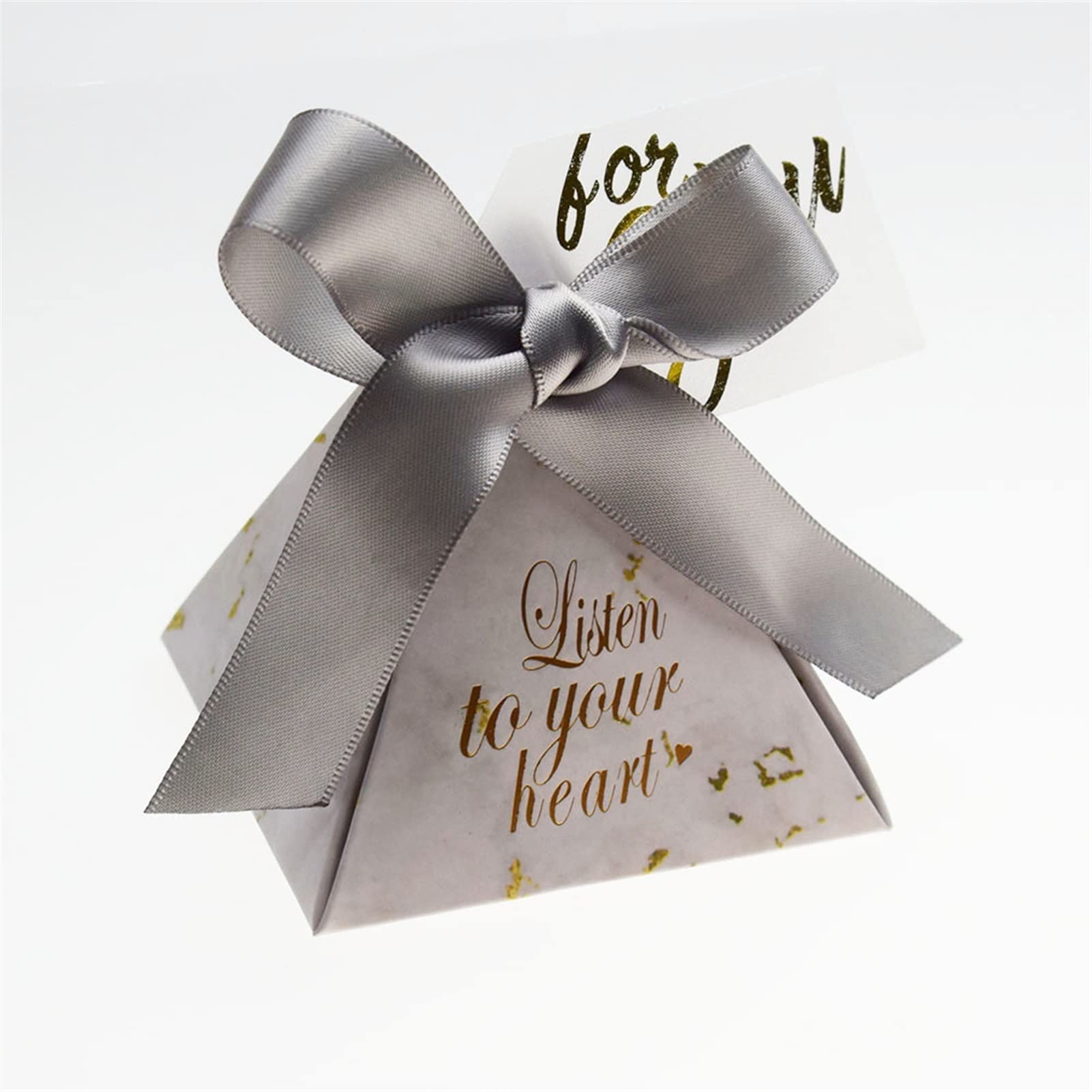 Premium Silver Triangular Pyramid Candy Gift Box - 20 PCS Wedding Favors, Party Supplies for Bridal Showers, Baby Showers & Guest Decorations - Elegant Candy Bags for Special Events & Celebrations