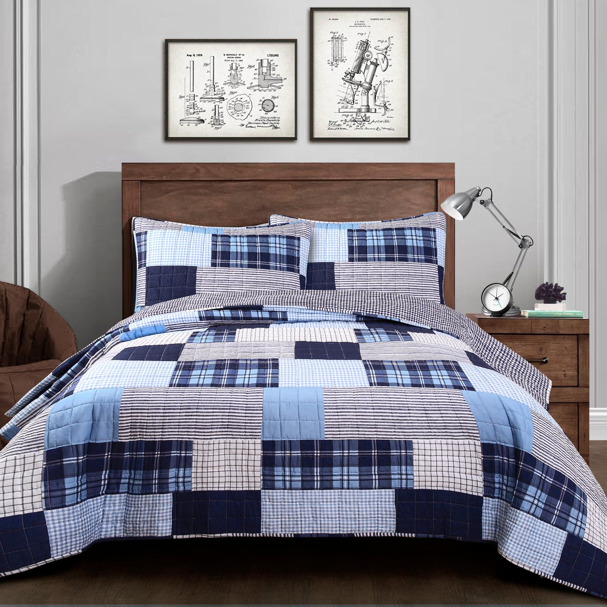 Greenville 3-Piece Quilt Set - Queen Size Bedding with Matching Pillow Shams - Perfect for Cozy Bedrooms & Guest Rooms