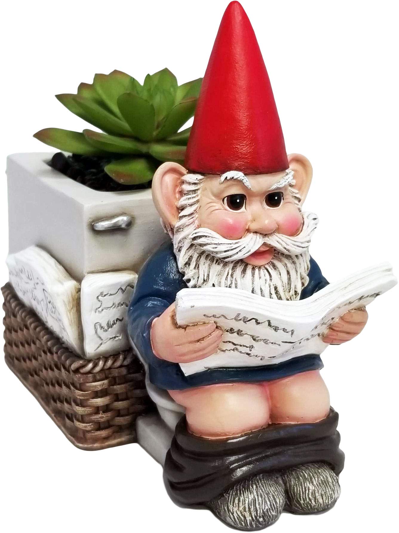 Serious Business Gnome on Throne Pen Holder - Unique Office Desk Organizer for Home & Office Workspace Decor