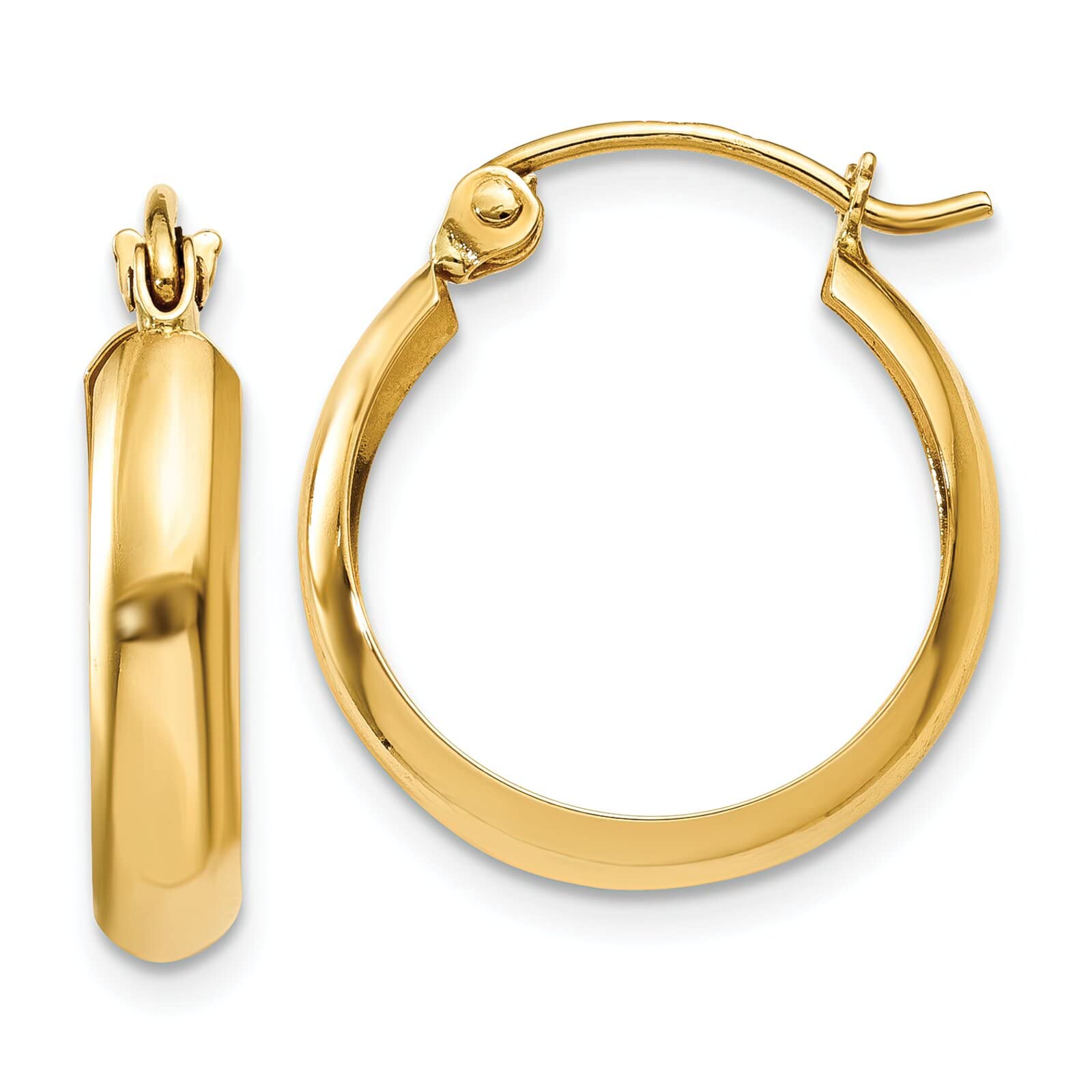 14K Yellow Gold Hoop Earrings for Women - Classic Polished Circle Earrings - Perfect for Everyday Wear, Parties & Gifts