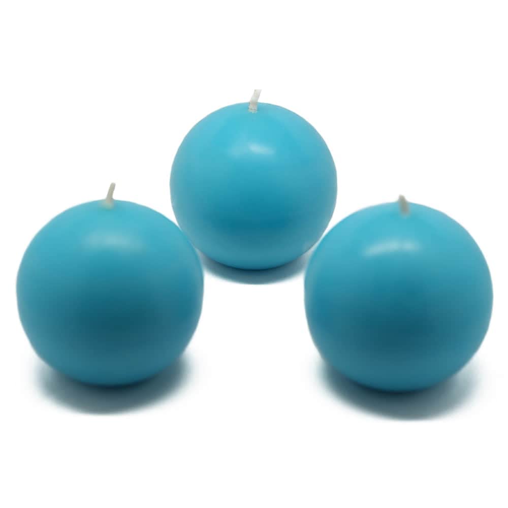 3 Inch Turquoise Ball Candles - Bulk Pack of 36 Candles for Wedding Decor, Party Centerpieces & Home Decoration