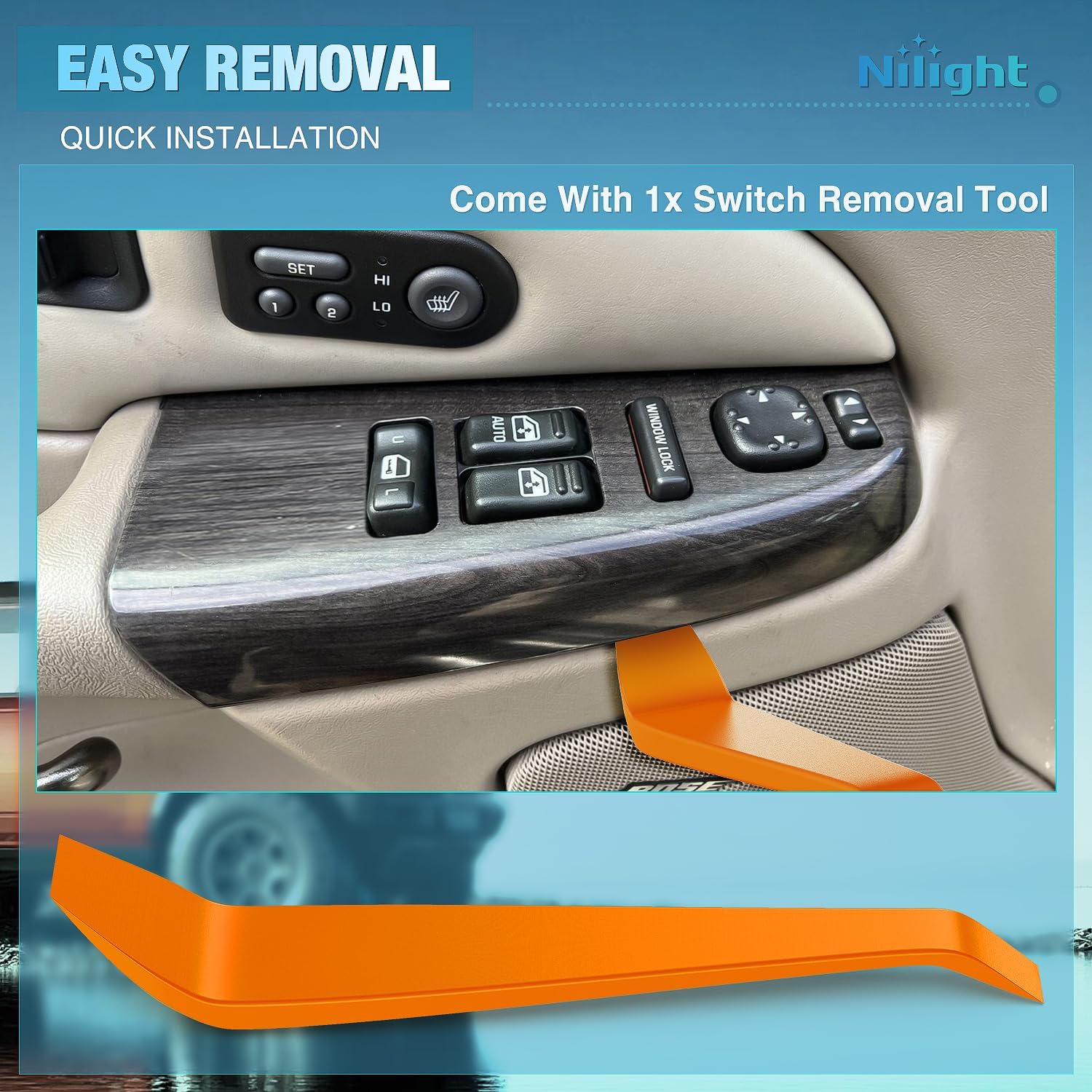 1999-2002 Chevy Silverado & GMC Sierra 1500/2500/2500HD/3500 Power Window Master Switch - Driver Side Window Control Replacement - Perfect for Truck Interior Upgrades & Window Repair