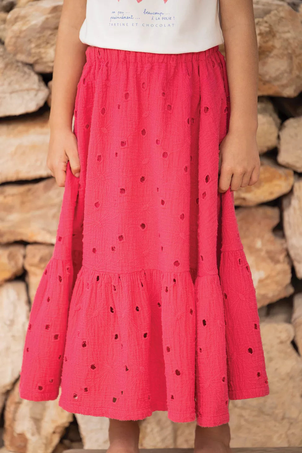 Stylish Hot Pink Skirt for Women | Tartine Et Chocolat Fashion | Perfect for Parties, Dates & Summer Outfits