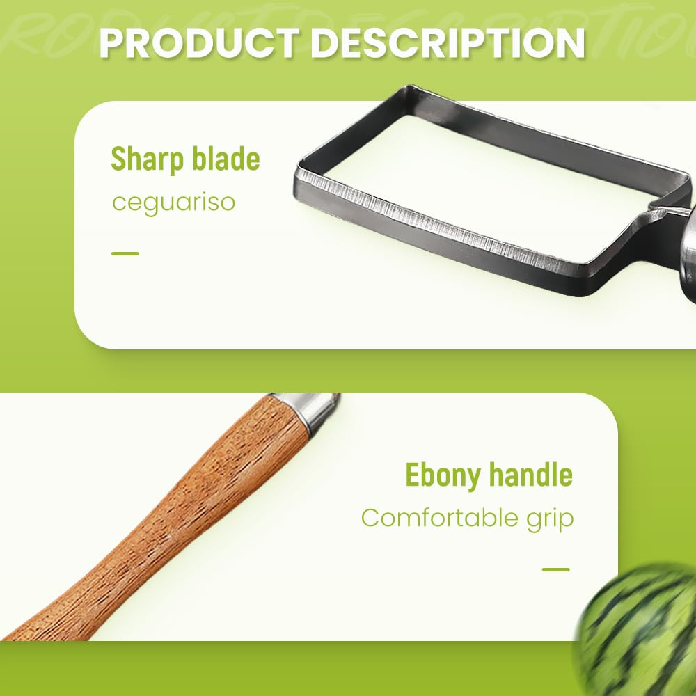 2-in-1 Stainless Steel Fruit Cutter & Watermelon Slicer - Dual Head Kitchen Tool for Watermelons, Pineapples & Fruits - Perfect for Summer BBQs, Picnics & Home Kitchen Use