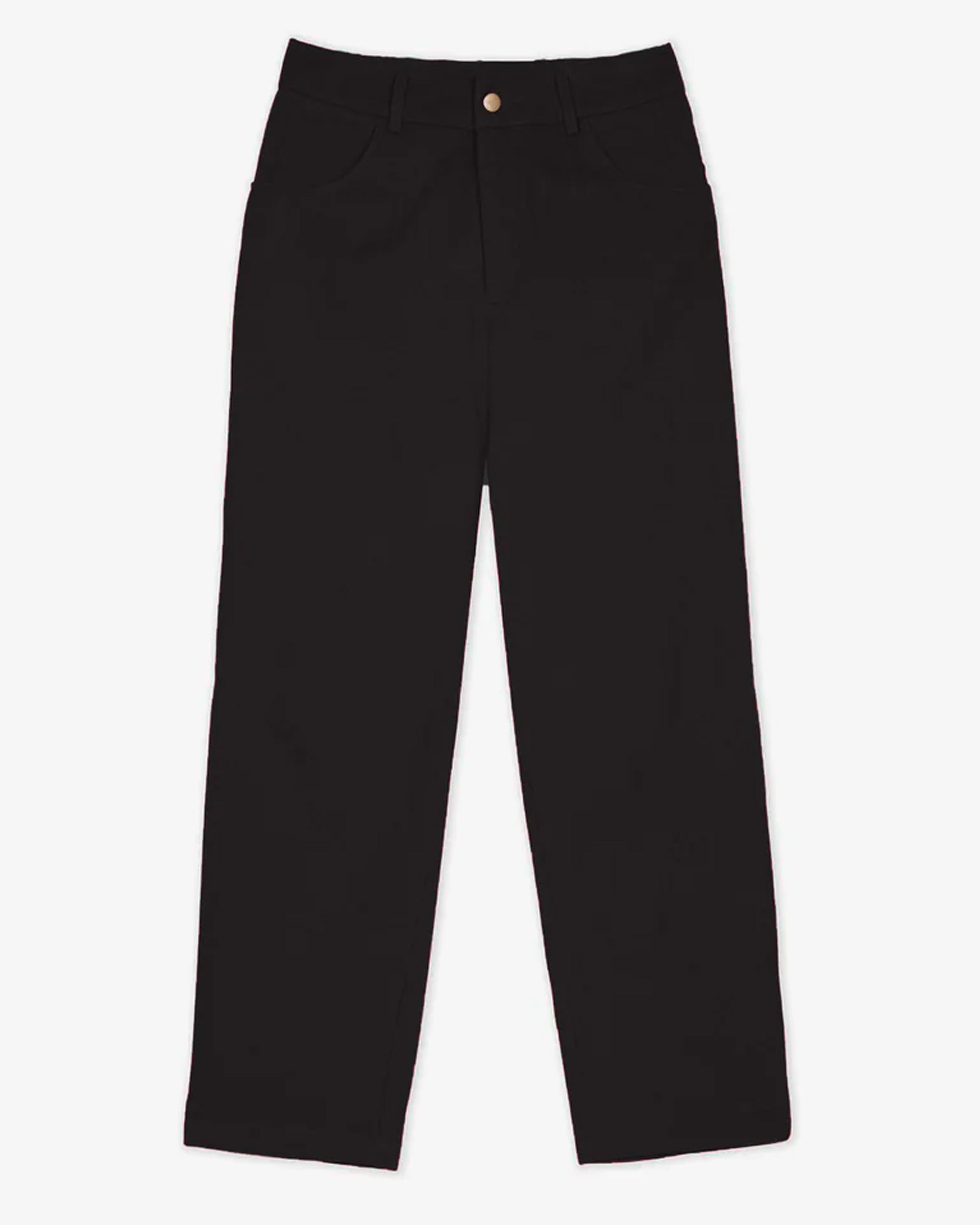 Lowie Black Cotton Drill Flat Front Trousers for Men - Comfortable & Stylish Casual Pants for Work, Office, and Everyday Wear