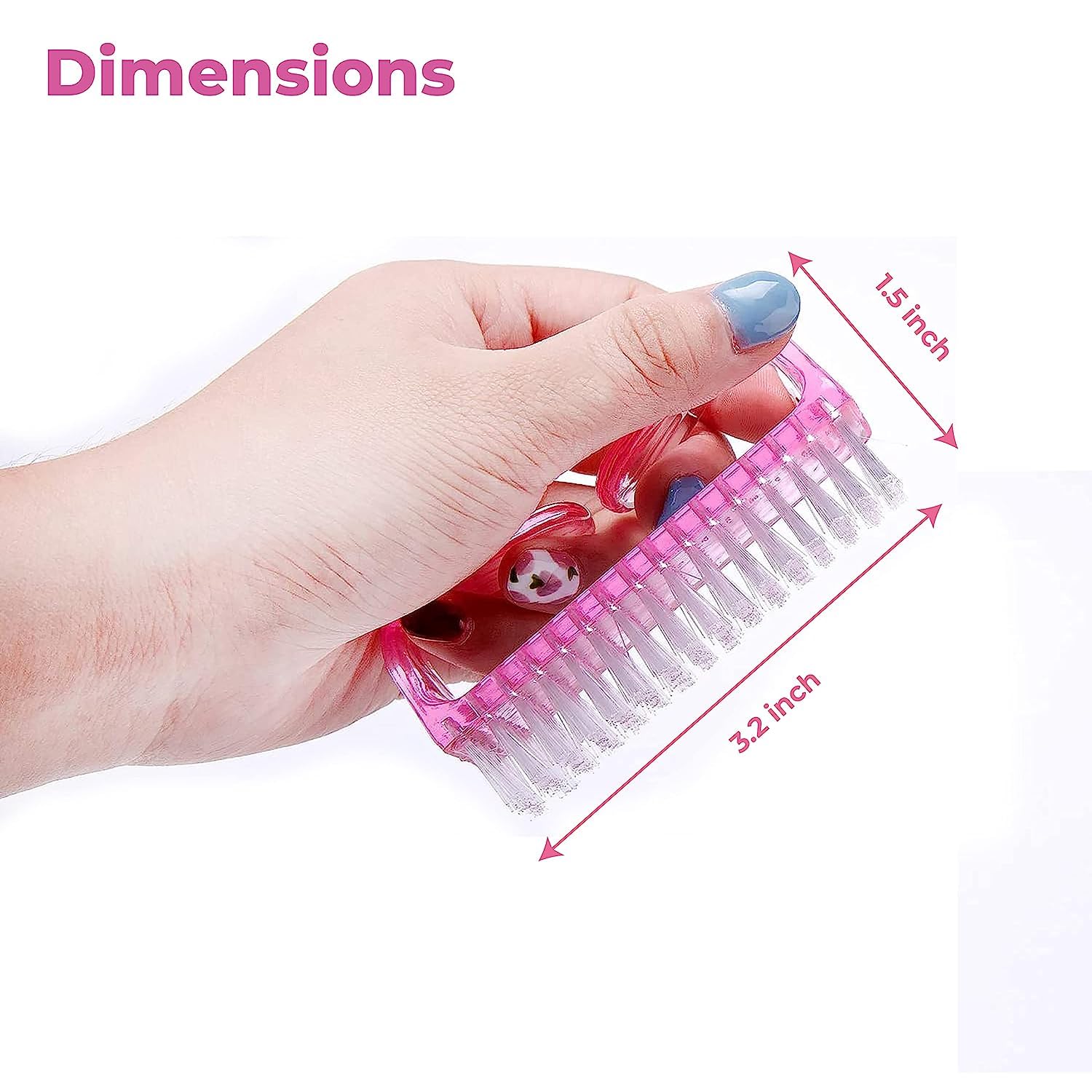 ZAUKY 2-Piece Nail & Hair Brush Set - Soft Bristle Dust Removal Nail Art Brush & Hair Dye Mixing Brush - Professional Salon Tools for Manicure & Hair Coloring (Multicolor Combo Pack) - Perfect for Home & Salon Use