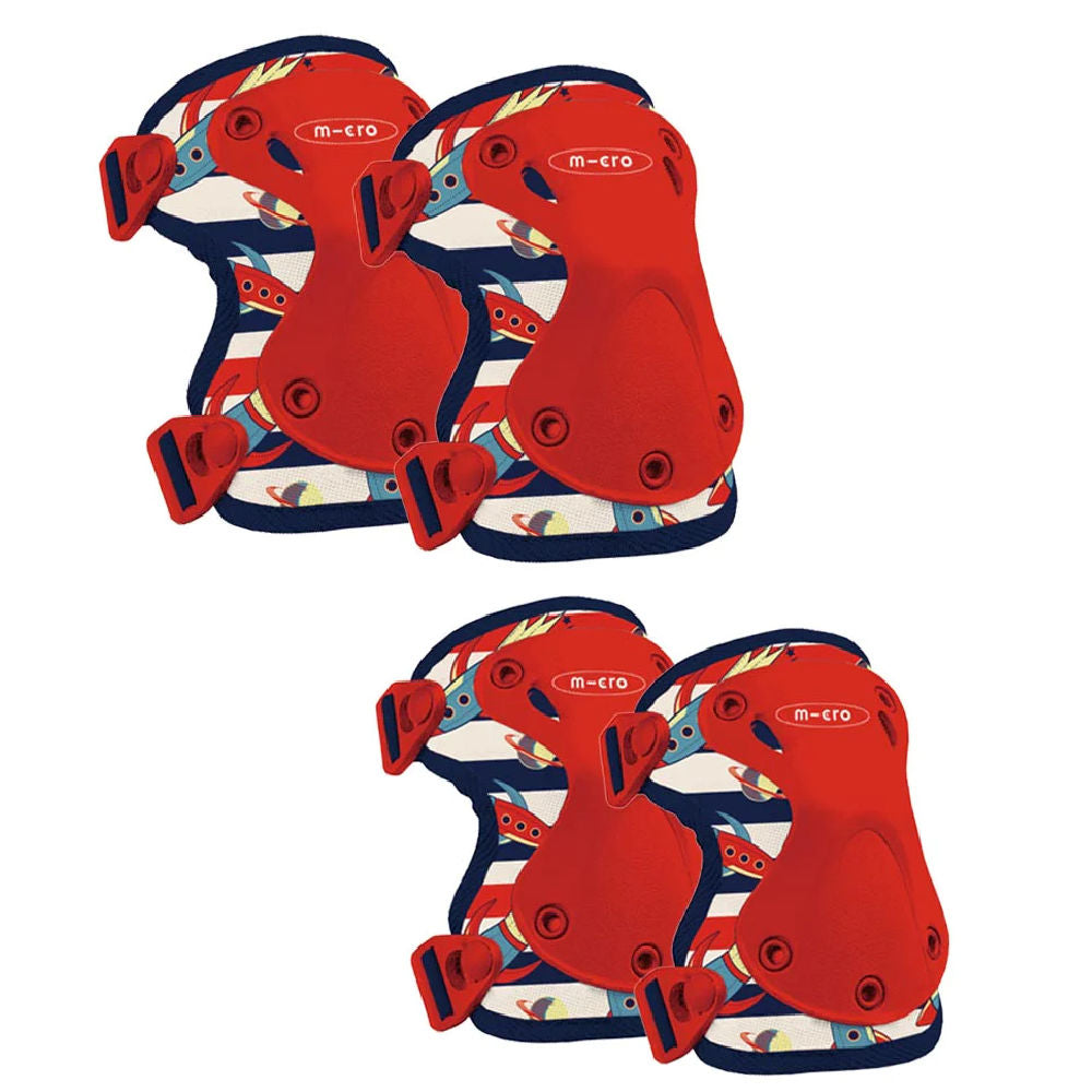 Micro Kids Patterned Protective Pad Set - Knee & Elbow Pads for Toddlers - Soft & Durable Safety Gear for Playtime, Sports & Outdoor Activities