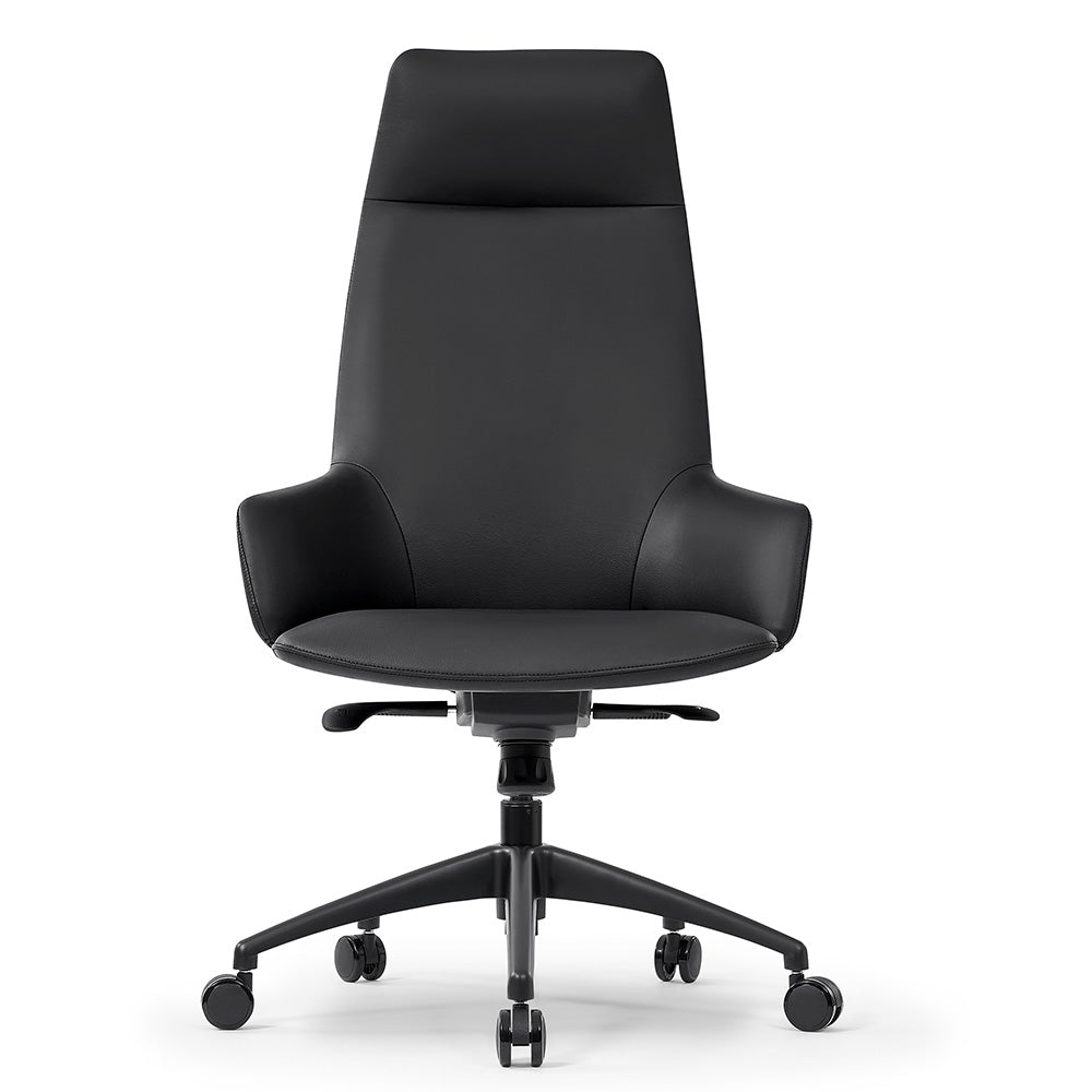 CRUZ Ergonomic High Back Office Chair - Black - Adjustable Lumbar Support & Tilt Mechanism for Home & Office Workspace
